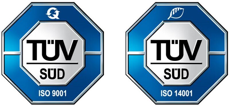 TÜV Logo's ISO 9001 en 14001